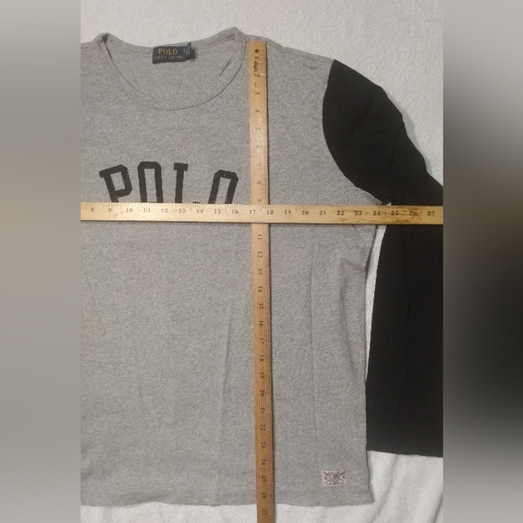 POLO Ralph Lauren Varsity Gothic P Sellout Long Sleeve Black and Grey T- Shirt - Picture 10 of 12